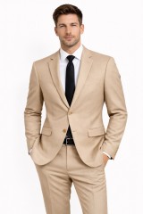                           Newsmen elasztikus slim öltöny - Drapp Öltöny, mellény